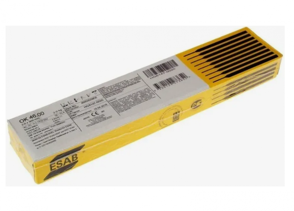 Электроды ESAB ОК46 d 2.0х300мм (упаковка 2кг) 4600202WZ2 / 4600202WD0