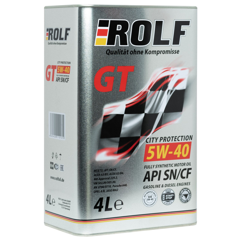 Масло моторное 5/40 GT / API SN/CF синт. 4л. (ROLF) (1/4) ж/б (ЧЗ) 322229