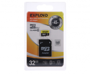 Карта памяти EXPLOYD microSDHC 32Gb Class 10 с адаптером 45mb/s