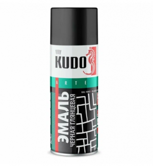 Эмаль (черная глянцевая) KUDO (RAL 9005) 520мл (1/12)